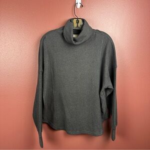 Varley Rainer Roll Neck Jumper Charcoal Ribbed Knit Top Size Small